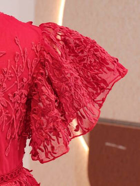 SHEIN رمضان فستان أنيق من الدانتيل لحفلة عيد ميلاد الأميرة للبنات المراهقات
