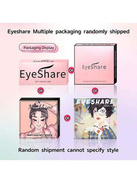 EYESHARE عدسات لاصقة طبيعية اللون رمادية 1 زوج/2 قطعة، عدسات ناعمة ومريحة عالية الجودة لحفلات الزفاف وعيد الحب، للاستخدام السنوي، قطر 14.2 مم، مناسبة للسفر