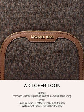 Michael Kors حقيبة ظهر Jaycee متوسطة الحجم ذات الشعار الأنيق للنساء، حقيبة ظهر جلدية للسفر والعمل، حقيبة كتف