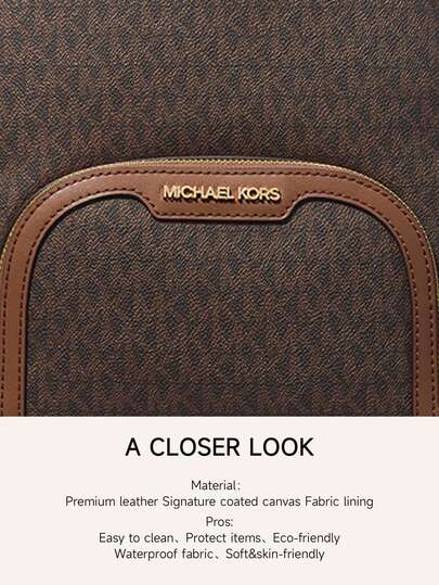 Michael Kors حقيبة ظهر Jaycee متوسطة الحجم ذات الشعار الأنيق للنساء، حقيبة ظهر جلدية للسفر والعمل، حقيبة كتف