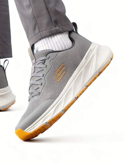 Skechers أحذية الجري للرجال، أحذية رياضية خفيفة الوزن للاستخدام اليومي مع نظام ربط بالأربطة، بنعل داخلي من رغوة الذاكرة المبردة بالهواء، أحذية رياضية تنفس وراحة للأنشطة الترفيهية، 232835-GYOR