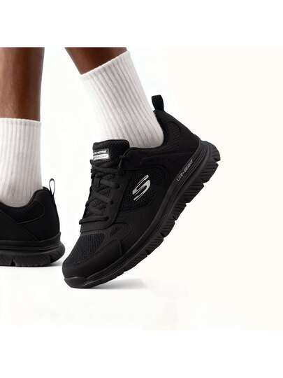 Skechers أحذية رجالية كاجوال، أحذية رياضية خارجية، نعل EVA خفيف الوزن، نعل داخلي من رغوة الذاكرة، أحذية كاجوال يومية مريحة وخفيفة الوزن، أحذية للسفر 8790230-BBK