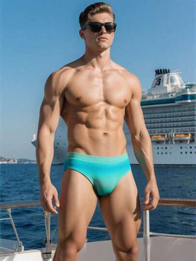 Manfinity Swimmode شورتات سباحة صيفية كاجوال للرجال، قابلة للتنفس، بألوان متباينة