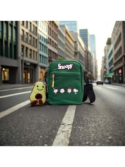 SNOOPY حقيبة كروس بودي كانفاس 4 ألوان بطبعة سنوبي، مناسبة للمراهقين والطلاب، حقيبة كتف بطبعة أنمي عالية الجودة، هدية عيد الميلاد/العطلات/عيد الحب، لوازم العودة إلى المدرسة (مع إكسسوارات الدمية)، عيد الحب