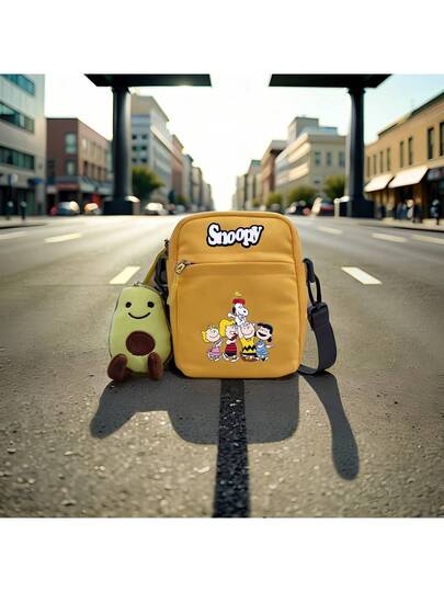 SNOOPY حقيبة كروس بودي كانفاس 4 ألوان بطبعة سنوبي، مناسبة للمراهقين والطلاب، حقيبة كتف بطبعة أنمي عالية الجودة، هدية عيد الميلاد/العطلات/عيد الحب، لوازم العودة إلى المدرسة (مع إكسسوارات الدمية)، عيد الحب