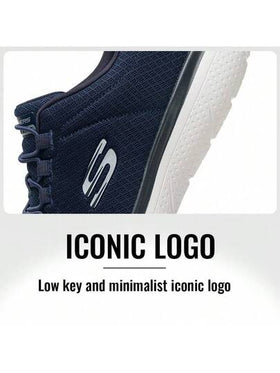 Skechers أحذية رياضية كاجوال للرجال بنعل إيفا، خفيفة الوزن ومريحة، مناسبة للارتداء اليومي والسفر، باللون الأزرق الداكن