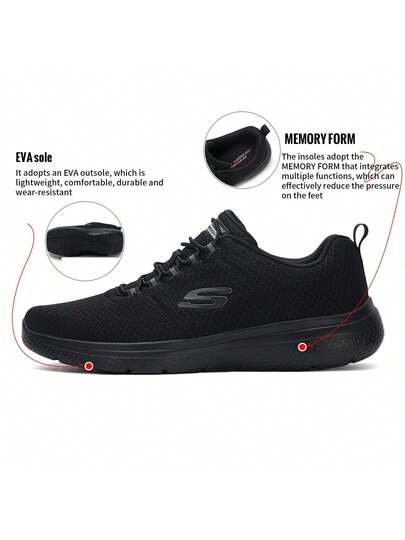 Skechers أحذية رياضية كاجوال للرجال، أحذية كاجوال قابلة للانزلاق، أحذية رياضية، بنعل من مادة EVA، خفيفة الوزن ومريحة، مناسبة للارتداء اليومي والسفر، 8790258-BBK