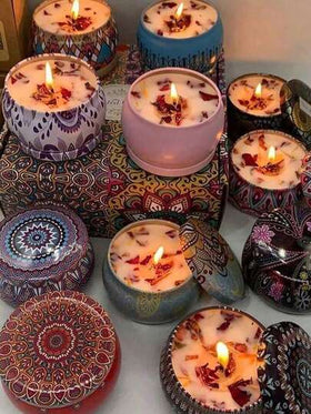 36/9/6/4 مجموعة شموع معطرة، صندوق هدايا ملون، روائح متنوعة، احتراق طويل، خالية من الدخان - مناسبة للتخفيف من التوتر، الاسترخاء، الاستحمام، اليوغا، وأيضًا رائعة للأعياد والأعياد والتخرج والزفاف وديكور المنزل، شمعة هدية محايدة الجنس، تصميم عتيق، شمع الصويا