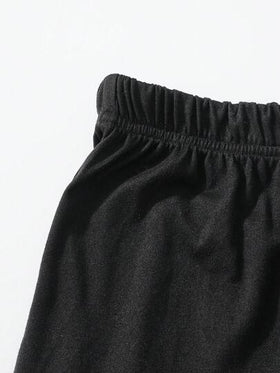 SHEIN Vacaura مجموعة ملابس علوية وشورت قصير الأكمام بياقة طاقم للمراهقين الكاجوال، صيفي