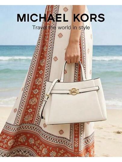 Michael Kors حقيبة يد أنجلينا للنساء، حقيبة كروس بودي بحزام قابل للتعديل