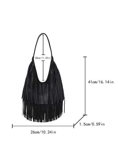 حقيبة يد نسائية مزينة بالشرابات، حقيبة كتف موضة، حقيبة كاجوال كبيرة السعة للحمل تحت الذراع، مناسبة للتنقل والأوقات الحرة واليومية والسفر والتسوق، تتناسب مع التي شيرتات والهوديز والقمصان والجينز والفساتين والجواكت