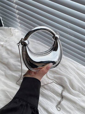 حقيبة يد صغيرة جديدة من الأكريليك، حقيبة كلاتش موضة، حقيبة مسائية بشكل هلال مخصصة، حقيبة كروس بسلسلة كتف
