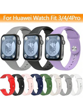 سوار ساعة سيليكون قابل للتعديل متوافق مع Huawei Watch Fit 3/Fit 4/Fit 4 Pro، ناعم وراحة، متين، مناسب للرياضة والياقة البدنية والجري والسباحة وغيرها من المناسبات. سوار عالي الجودة، مقاوم للماء، خفيف الوزن ومنفذ للهواء، مناسب للجنسين.