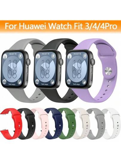 سوار ساعة سيليكون قابل للتعديل متوافق مع Huawei Watch Fit 3/Fit 4/Fit 4 Pro، ناعم وراحة، متين، مناسب للرياضة والياقة البدنية والجري والسباحة وغيرها من المناسبات. سوار عالي الجودة، مقاوم للماء، خفيف الوزن ومنفذ للهواء، مناسب للجنسين.