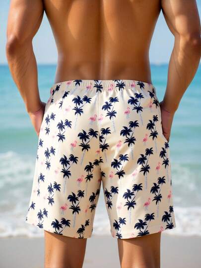 Manfinity Swimmode شورتات شاطئ كاجوال ملونة للرجال