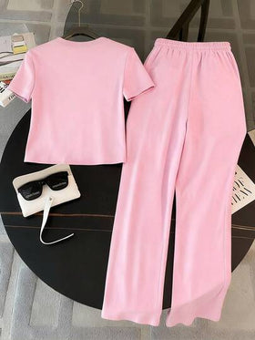 SHEIN طقم تيشرت رقبة دائرية بتصميم قلب، هدية للأصدقاء