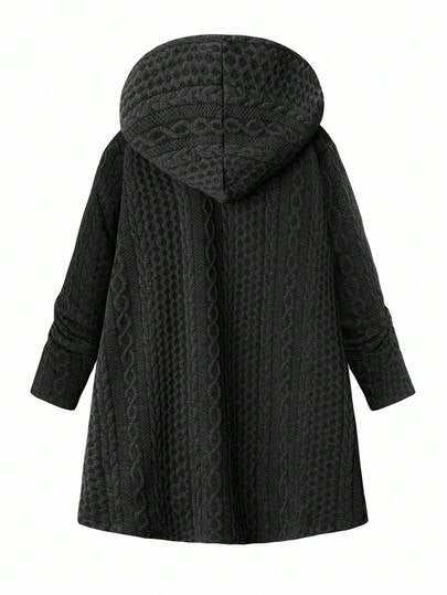 SHEIN Clasi معطف شتوي مريح مبطن حراريًا مع جيوب وسحاب للنساء