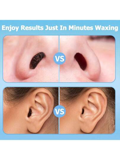 طقم إزالة شعر الأنف المحمول، يشمل 25 جرام من حبيبات الشمع و4 أعواد لتطبيق الشمع، مناسب للرجال والنساء