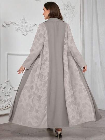 Al Najma عبايات رمضان كارديجان طويل نسائي أنيق بتصميم جاكار بسيط