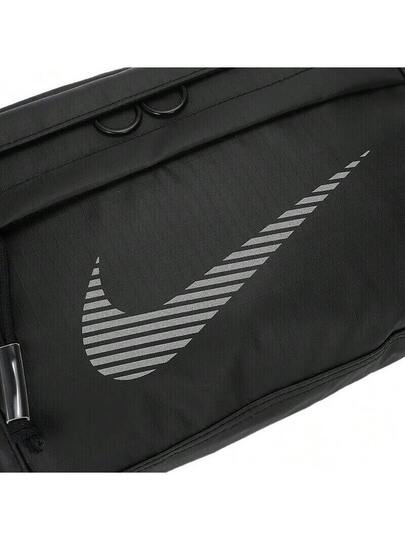 Nike حقيبة كتف/حقيبة كروس بودي/حقيبة خصر عاكسة للضوء من نايكي، تصميم للجنسين/للأزواج، أسود