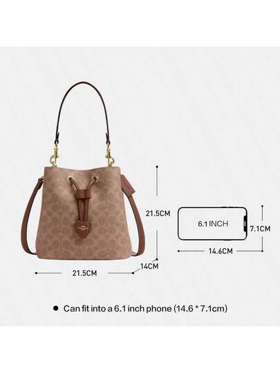 Coach حقيبة كتف هوبو أنيقة للنساء بمقبض