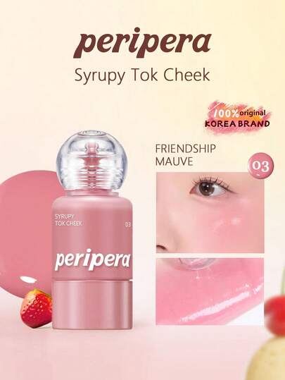 Peripera مجموعة أحمر خدود سائل SYRUPY TOK المكونة من 5 قطع، 003 صداقة بنفسجي-أحمر، أحمر خدود سائل، نهاية مبللة، ترطيب طوال اليوم، ملمس ناعم كالحرير، 9 جرام/0.32 أونصة
