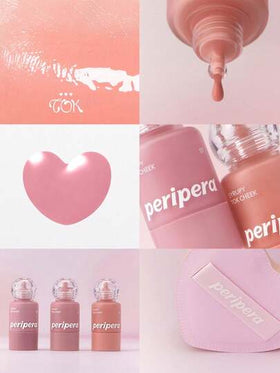 Peripera مجموعة أحمر خدود سائل SYRUPY TOK المكونة من 5 قطع، 001 خوخ فاتح، أحمر خدود سائل، إنهاء مشرق، ترطيب طوال اليوم، ملمس ناعم كالحرير، 9 جرام / 0.32 أونصة