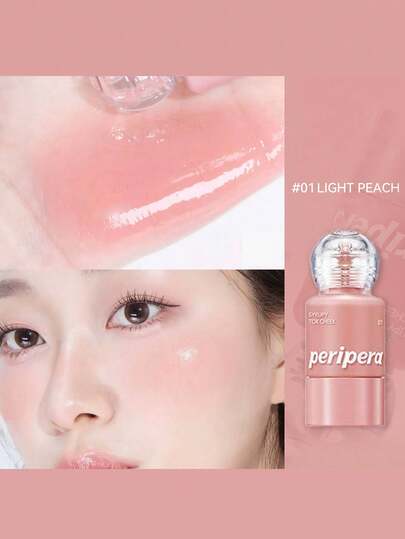 Peripera مجموعة أحمر خدود سائل SYRUPY TOK المكونة من 5 قطع، 001 خوخ فاتح، أحمر خدود سائل، إنهاء مشرق، ترطيب طوال اليوم، ملمس ناعم كالحرير، 9 جرام / 0.32 أونصة