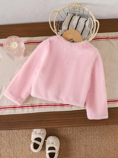 Elladie kids كارديجان طويل الأكمام فضفاض أبيض للفتيات الصغيرات مع فيونكة، ملابس خارجية شتوية أنيقة وأنيقة للأطفال، فستان وردي فاخر للفتيات الصغيرات مع كارديجان، فستان وردي للفتيات الصغيرات مع جاكيت، طقم جاكيت وتنورة للأطفال