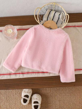 Elladie kids كارديجان طويل الأكمام فضفاض أبيض للفتيات الصغيرات مع فيونكة، ملابس خارجية شتوية أنيقة وأنيقة للأطفال، فستان وردي فاخر للفتيات الصغيرات مع كارديجان، فستان وردي للفتيات الصغيرات مع جاكيت، طقم جاكيت وتنورة للأطفال