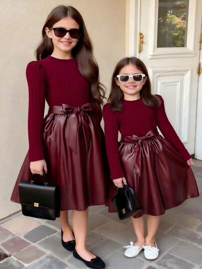 SHEIN فستان بياقة طاقم وأكمام طويلة من الأريب المنسوج بتصميم زهري على الهيم، لطيف وأنثوي، للخريف قطعة واحدة