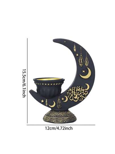 موقد بخور رمضاني عربي من الراتنج، موقد بخور هلال القمر أنيق، موزع عطري للعطور المنزلية، حامل عطر بدون دخان مثالي لغرفة المعيشة والنوم وغرفة اليوغا والتأمل، حامل بخور فريد مصنوع للعشاق العطور، هدية تذكارية شخصية