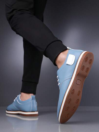 أحذية رجالية جلدية كاجوال جديدة للأعمال، أحذية رسمية بأربطة ذات لون أحادي عصرية، أحذية رجالية متعددة الاستخدامات للخارج
