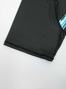 Manfinity Swimmode بلوزة رجالية بأكمام قصيرة من نوع راجلان مطبوعة بأشجار النخيل