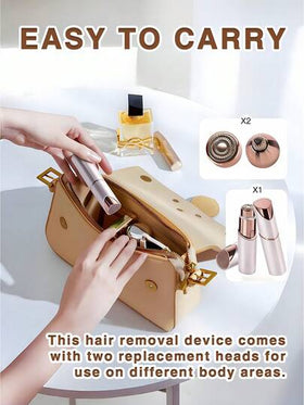 GENAI إزالة شعر الوجه المحمول للنساء، ماكينة تشذيب الحواجب والحلاقة الوجه 2 في 1، تصميم قابل للشحن لطيف
