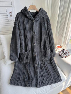 SHEIN EZwear معطف فليس قابل للعكس رمادي داكن
