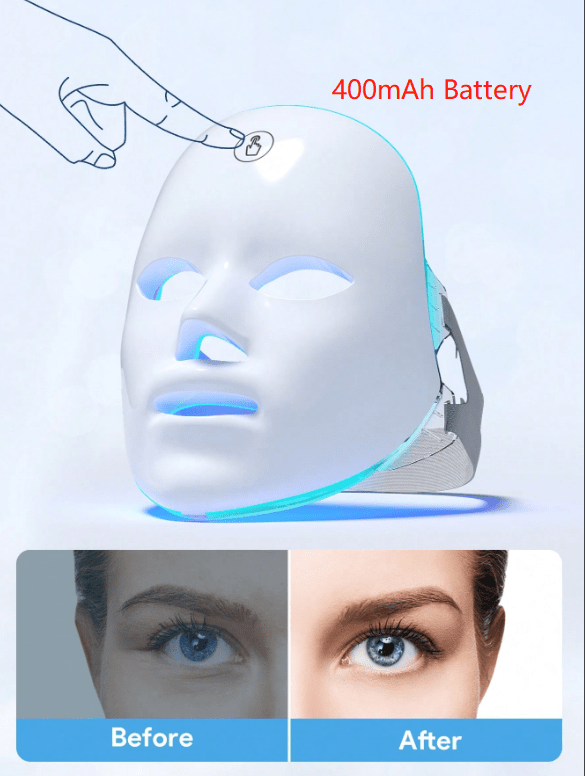 Teckwe قناع الوجه بخاصية الإضاءة LED، قناع الوجه LED 7 ألوان، قناع الوجه بخاصية الإضاءة LED لاسلكي، أداة العناية بالبشرة، أداة تجميل الوجه للاستخدام في صالونات التجميل والمنزل، هدايا عيد الحب، هدايا عيد الميلاد قابلة للشحن، ضروريات الخريف والشتاء