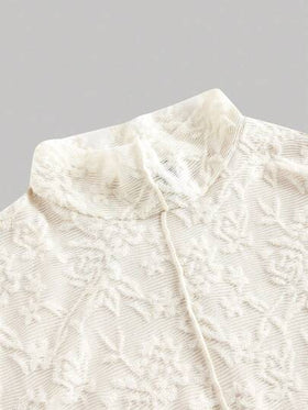 SHEIN MOD فستان أنيق طويل الأكمام بياقة عالية من المرأة الفاخر بنمط جاكار اللون المشمشي - مثالي للمواعيد والحفلات والمناسبات، مناسب للارتداء في رحلات البحر والتخرج والأزياء الهاواي والكرنفالات والفساتين الرقيقة وفساتين السهرة وأزياء حفلات الشاي