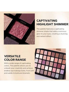 beauty glazed لوحة ظلال العيون اللؤلؤية الدخانية 40 لون، ملمس مطفي ولامع، شديدة الصبغة، صيغة قابلة للمزج بسهولة، تخلق تباين بعمق، مكياج طبيعي يومي، مناسب للمبتدئين
