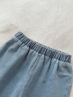 SHEIN مجموعة بنطلون جينز مغسول عصري مع قميص كاجوال بأكمام طويلة وسترة جينز قصيرة بدون أكمام، مناسبة للارتداء اليومي والسفر والعطلات