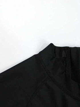 Manfinity Swimmode جمبسوت سباحة قصيرة الأكمام بألوان متباينة للرجال للشاطئ والعطلات