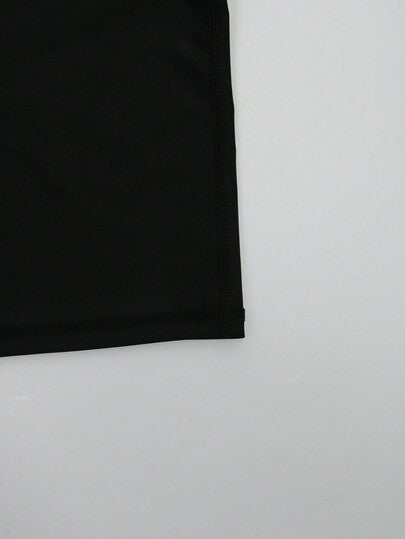 Manfinity Swimmode جمبسوت سباحة قصيرة الأكمام بألوان متباينة للرجال للشاطئ والعطلات