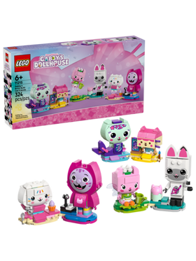LEGO كتل البناء غابي دمية المنزل - قطط الطوب لغابي، لعبة للبنات والأولاد 6+ سنوات، مجموعة لعب الأدوار مع 6 أشكال حيوانات لعبة، هدية عيد الميلاد 11215
