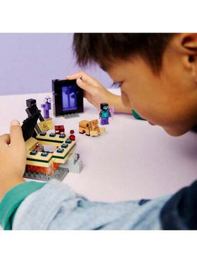 LEGO لعبة بناء ليغو ماينكرافت رحلة بوابة النذير والنهاية للأولاد والبنات - مجموعة ألعاب الفيديو وألعاب الشخصيات للأطفال، من عمر 7 سنوات فما فوق - مع شخصية بطل صغيرة رائعة - فكرة هدية لأعياد الميلاد - ألعاب كتل 21584