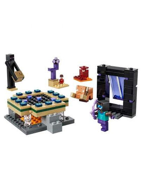 LEGO لعبة بناء ليغو ماينكرافت رحلة بوابة النذير والنهاية للأولاد والبنات - مجموعة ألعاب الفيديو وألعاب الشخصيات للأطفال، من عمر 7 سنوات فما فوق - مع شخصية بطل صغيرة رائعة - فكرة هدية لأعياد الميلاد - ألعاب كتل 21584