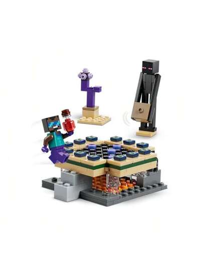 LEGO لعبة بناء ليغو ماينكرافت رحلة بوابة النذير والنهاية للأولاد والبنات - مجموعة ألعاب الفيديو وألعاب الشخصيات للأطفال، من عمر 7 سنوات فما فوق - مع شخصية بطل صغيرة رائعة - فكرة هدية لأعياد الميلاد - ألعاب كتل 21584