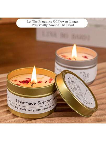شمع معطر بالزهور المجففة من شمع الصويا، هدايا الزفاف، شموع معطرة بالزهور، شموع معطرة بالذهب والفضة، مناسبة لديكور الزفاف وعيد الميلاد وعيد الحب وعيد الأم وعيد الأب، ديكور الغرفة، طقم هدايا الشموع، ديكور غرفة النوم، ديكور المنزل في رمضان