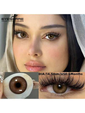 عدسات لاصقة ملونة للعيون من EYESHARE، عدسات لاصقة طبيعية بني، عدسات رمادية، عدسات زرقاء، عدسات خضراء، مكياج للعيون، مدة الاستخدام 6 أشهر