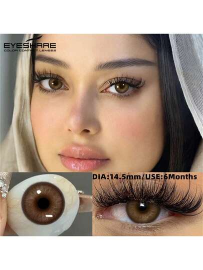 عدسات لاصقة ملونة للعيون من EYESHARE، عدسات لاصقة طبيعية بني، عدسات رمادية، عدسات زرقاء، عدسات خضراء، مكياج للعيون، مدة الاستخدام 6 أشهر