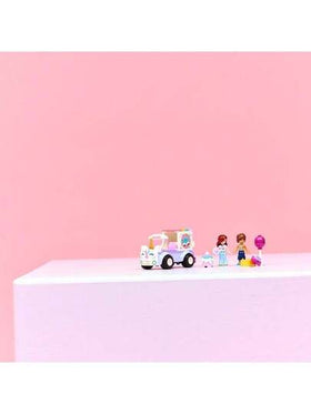 LEGO مكعبات بناء (مكعبات بناء) سلسلة الأصدقاء شاحنة توصيل كعكة وحيد القرن، لعبة مكعبات بناء، مناسبة للبنات والأولاد فوق 4 سنوات، تتضمن الشخصيات الصغيرة بايزلي وليو والإكسسوارات، فكرة هدية عيد ميلاد، 42675